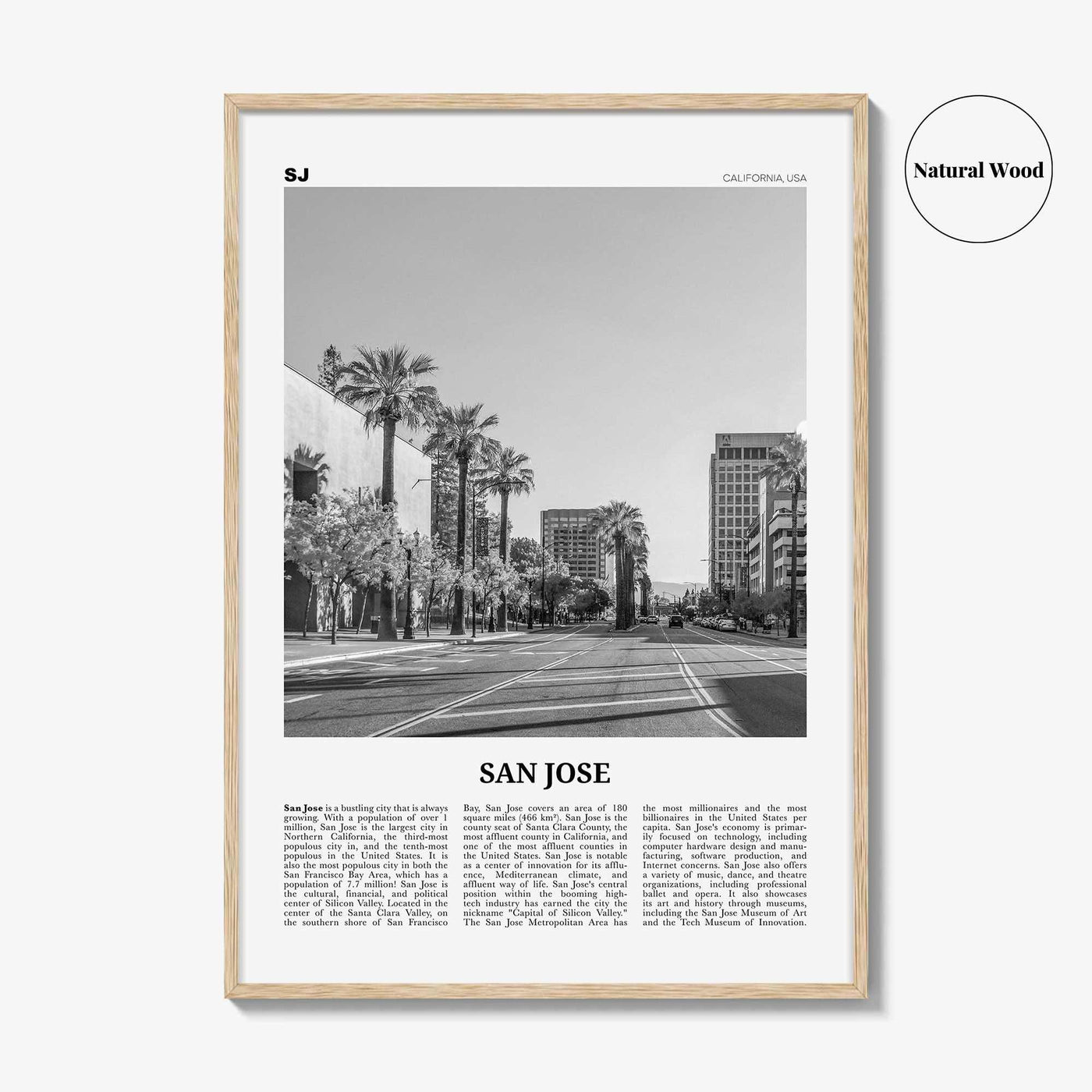 San Jose Print Black and White California No 1, San Jose Wall Art, San Jose Poster, San Jose Photo, California, United States