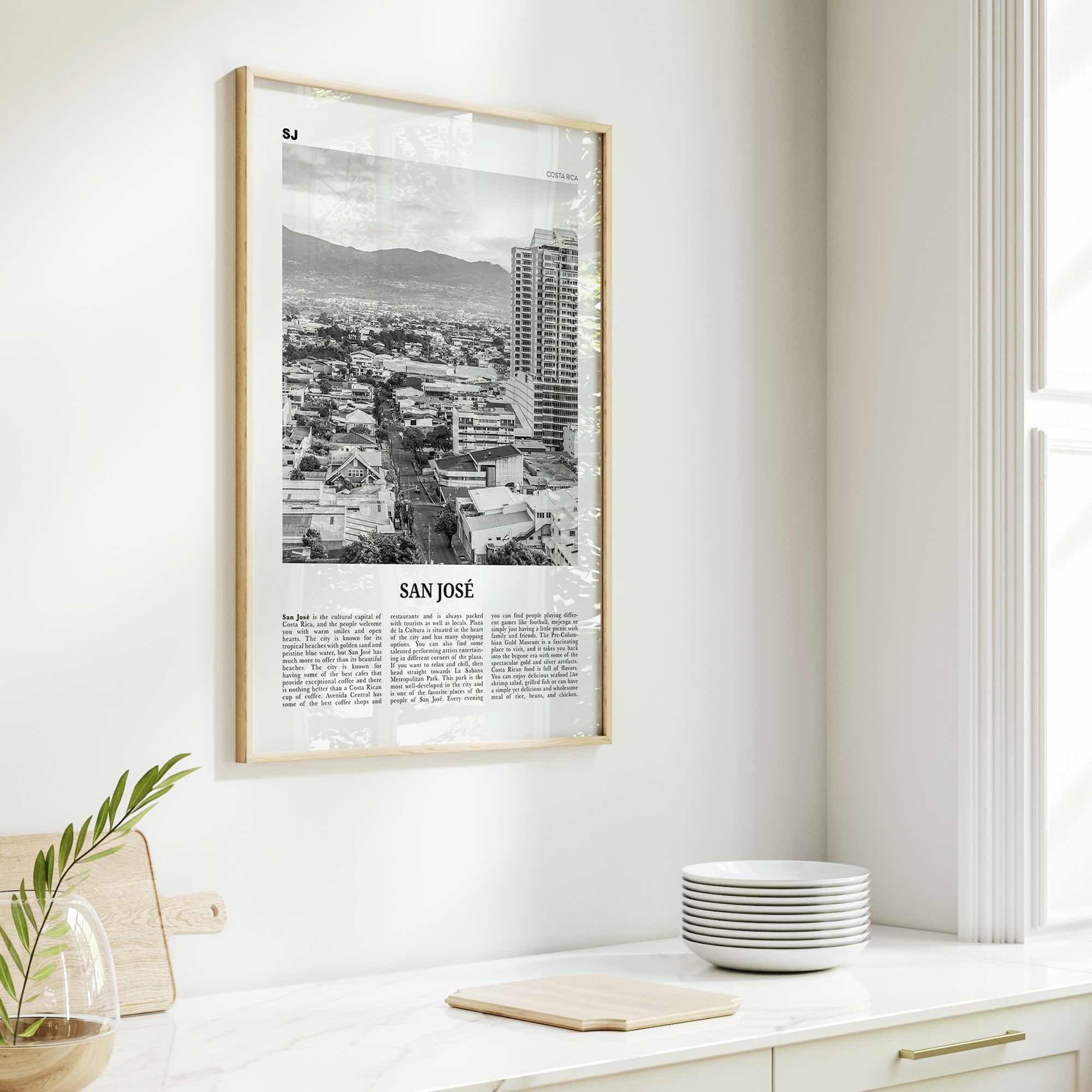 San Jose Print Black and White Costa Rica, San Jose Wall Art, San Jose Poster, San Jose Photo, San Jose Wall Décor, Costa Rica