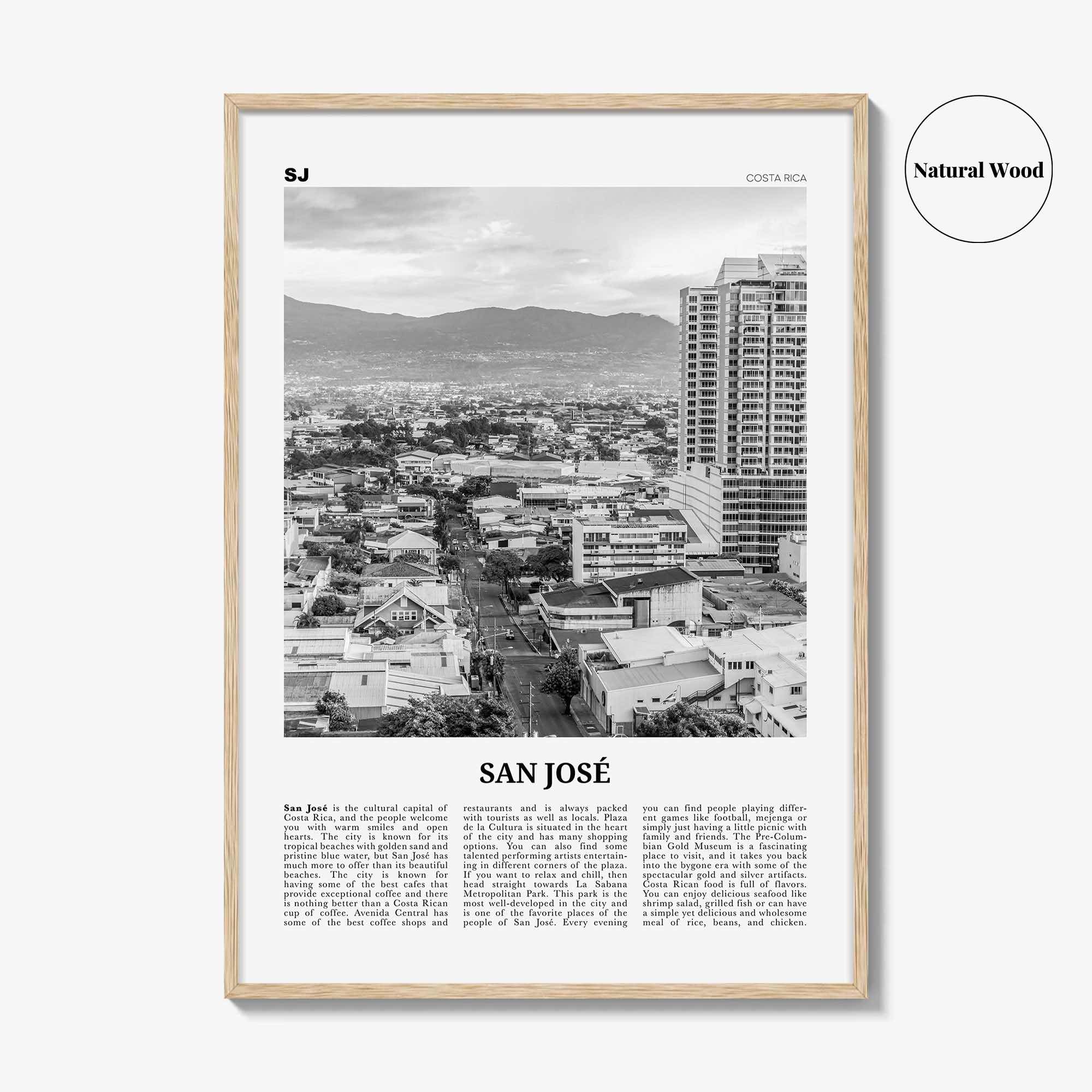 San Jose Print Black and White Costa Rica, San Jose Wall Art, San Jose Poster, San Jose Photo, San Jose Wall Décor, Costa Rica