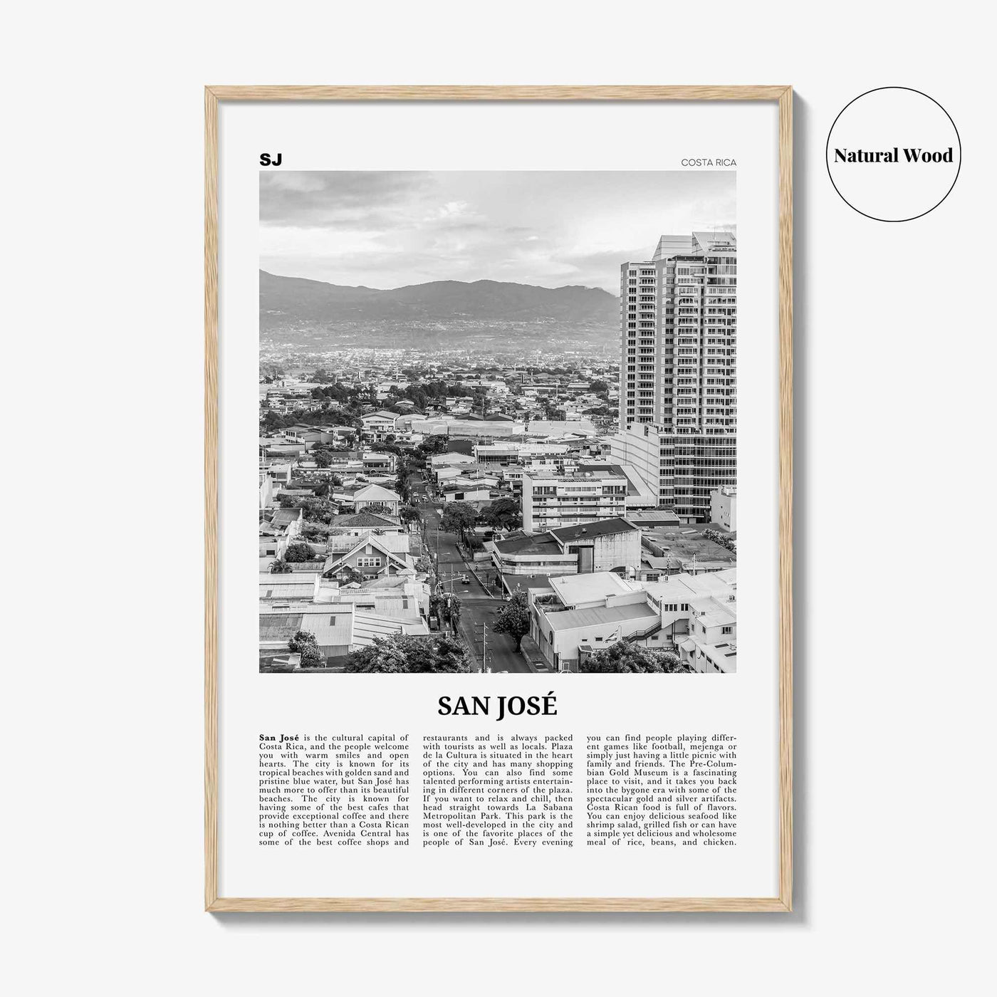 San Jose Print Black and White Costa Rica, San Jose Wall Art, San Jose Poster, San Jose Photo, San Jose Wall Décor, Costa Rica