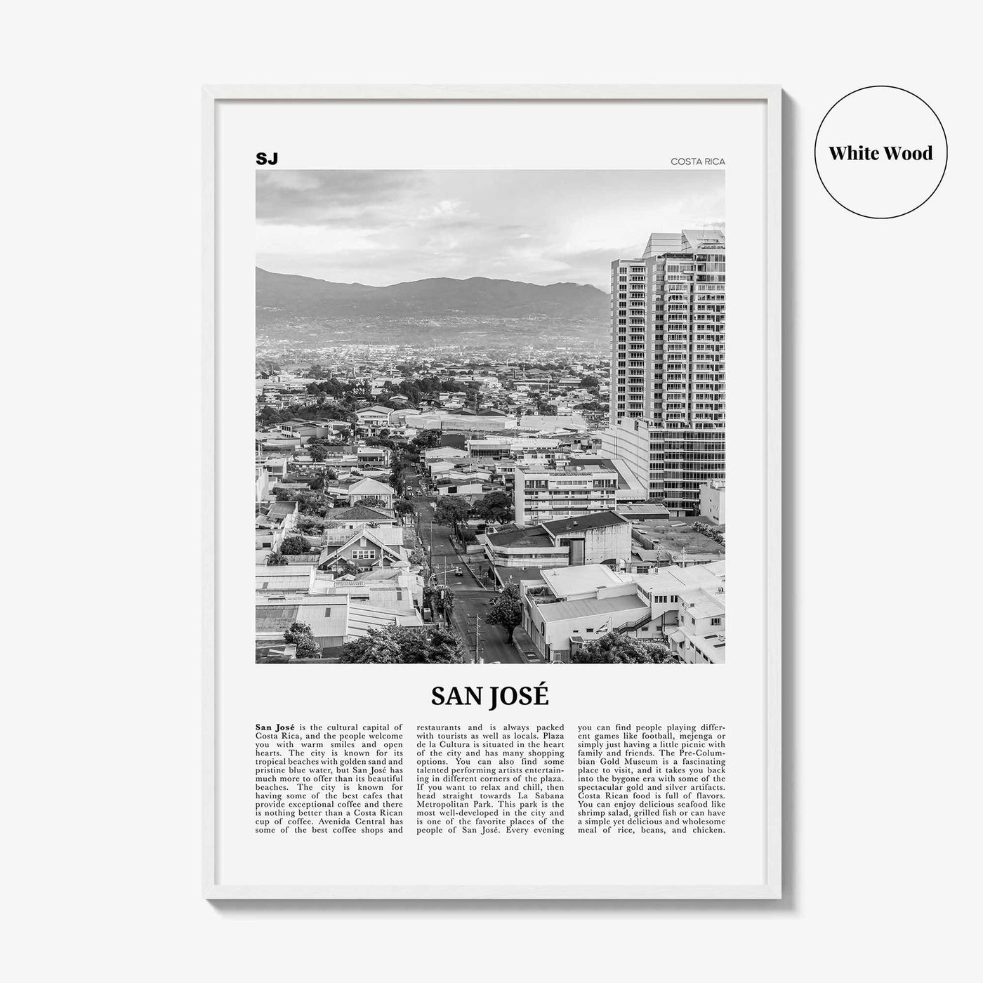 San Jose Print Black and White Costa Rica, San Jose Wall Art, San Jose Poster, San Jose Photo, San Jose Wall Décor, Costa Rica