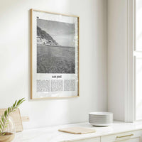 San Jose Print Black and White Spain, San Jose Wall Art, San José Poster, San José Photo, San José Wall Décor, San José Map, Spain