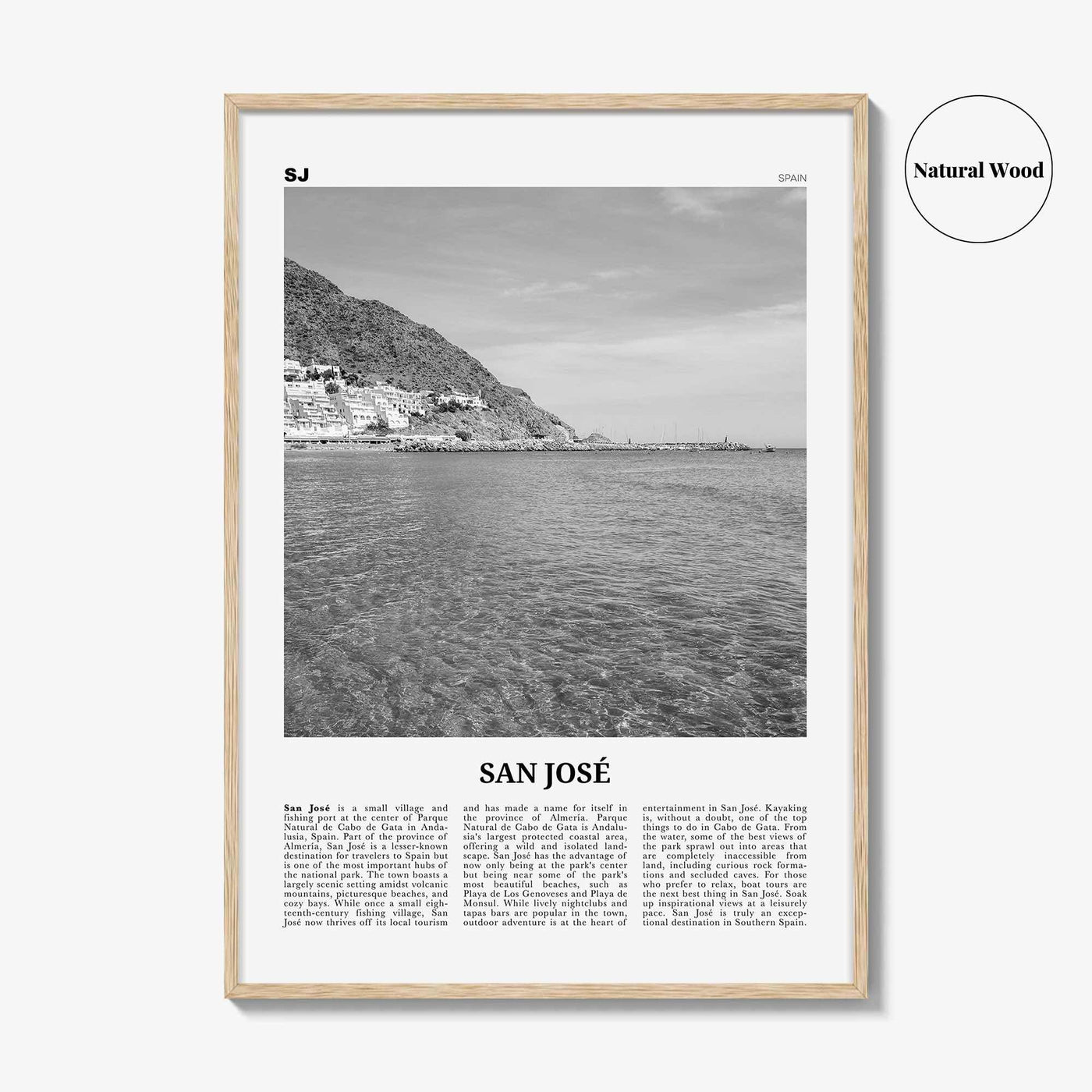 San Jose Print Black and White Spain, San Jose Wall Art, San José Poster, San José Photo, San José Wall Décor, San José Map, Spain