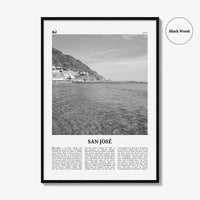 San Jose Print Black and White Spain, San Jose Wall Art, San José Poster, San José Photo, San José Wall Décor, San José Map, Spain