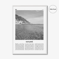 San Jose Print Black and White Spain, San Jose Wall Art, San José Poster, San José Photo, San José Wall Décor, San José Map, Spain