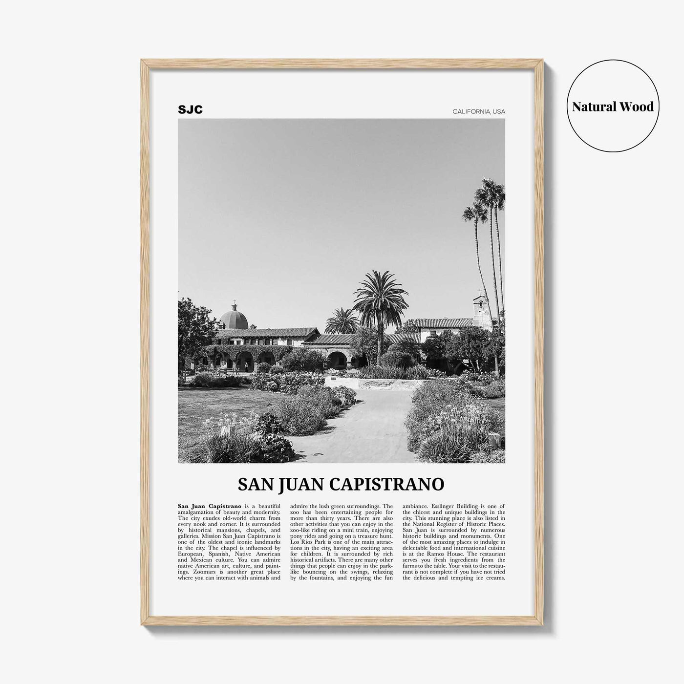 San Juan Capistrano Print Black and White, San Juan Capistrano Wall Art, San Juan Capistrano Poster, San Juan Capistrano Photo, California