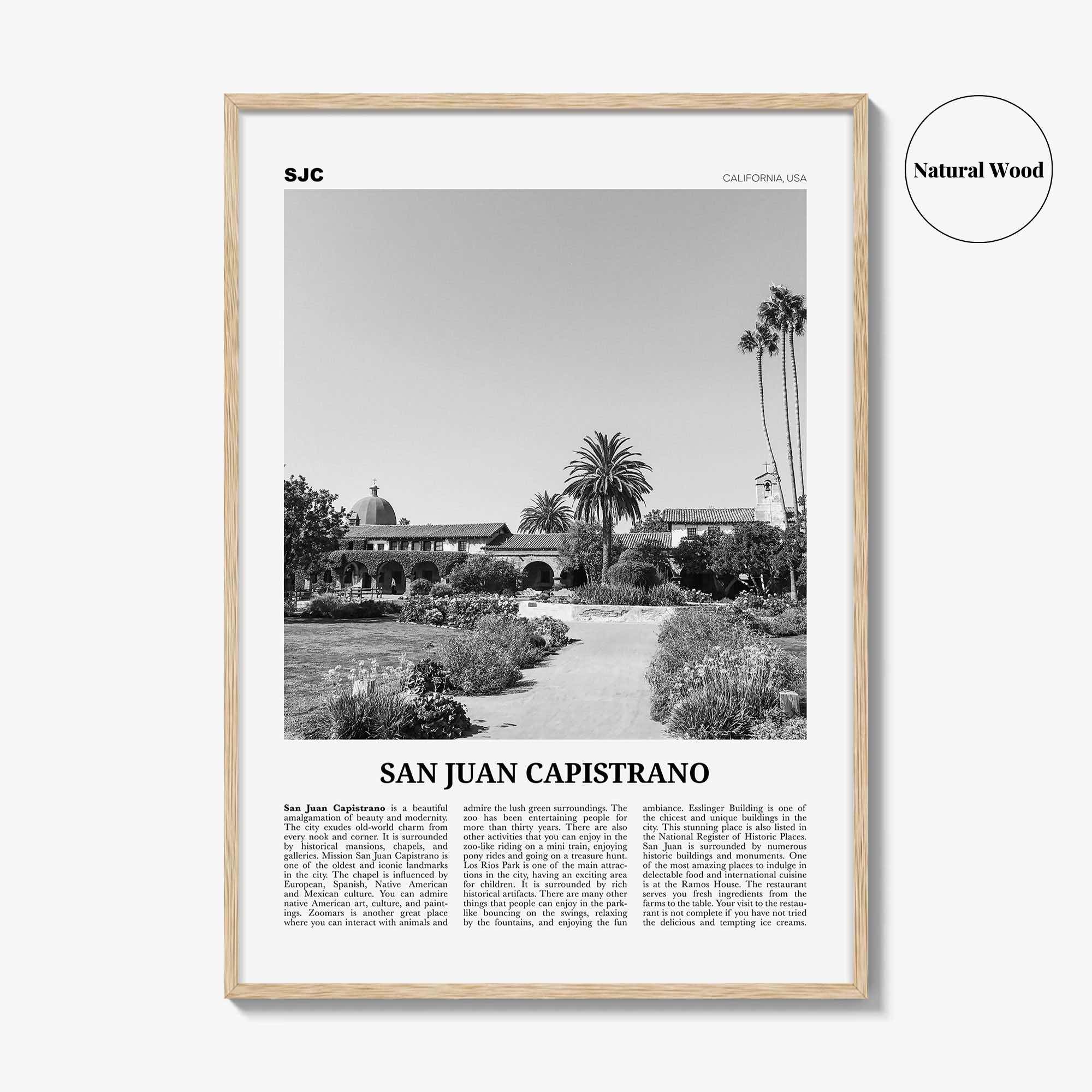 San Juan Capistrano Print Black and White, San Juan Capistrano Wall Art, San Juan Capistrano Poster, San Juan Capistrano Photo, California