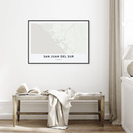 San Juan del Sur Map Landscape Poster