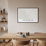 San Juan del Sur Map Landscape Poster
