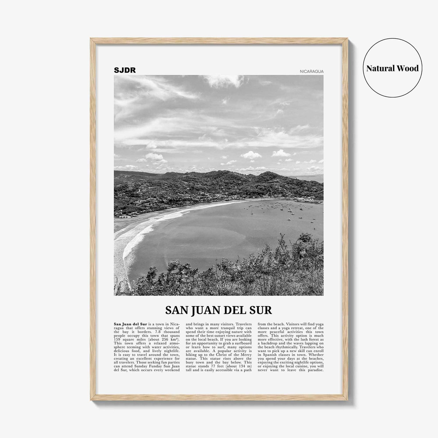 San Juan del Sur Print Black and White, San Juan del Sur Wall Art, San Juan del Sur Poster, San Juan del Sur Photo, Nicaragua