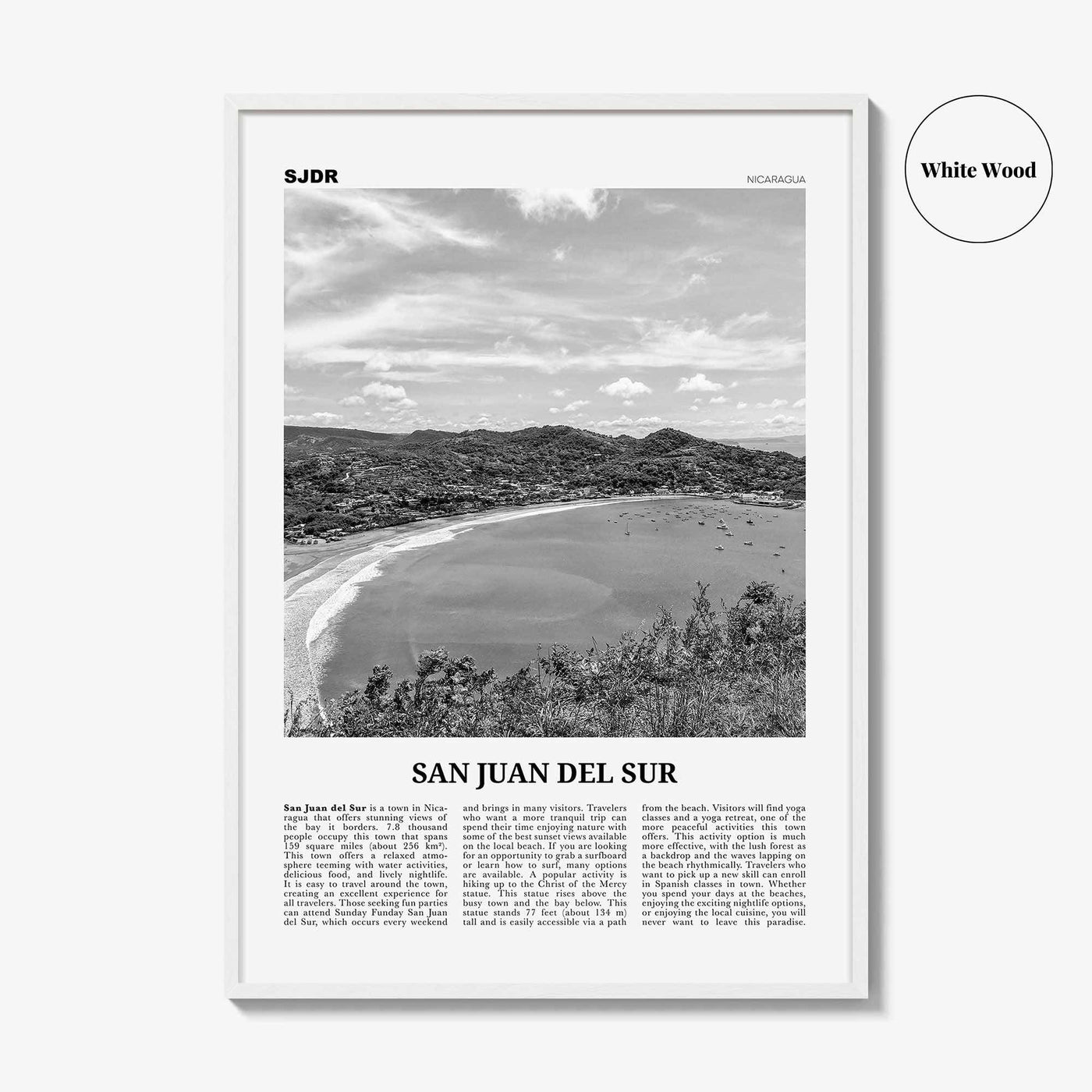San Juan del Sur Print Black and White, San Juan del Sur Wall Art, San Juan del Sur Poster, San Juan del Sur Photo, Nicaragua