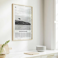 San Juan Islands Print Black and White, San Juan Islands Wall Art, San Juan Islands Poster, San Juan Islands Photo, Washington, USA