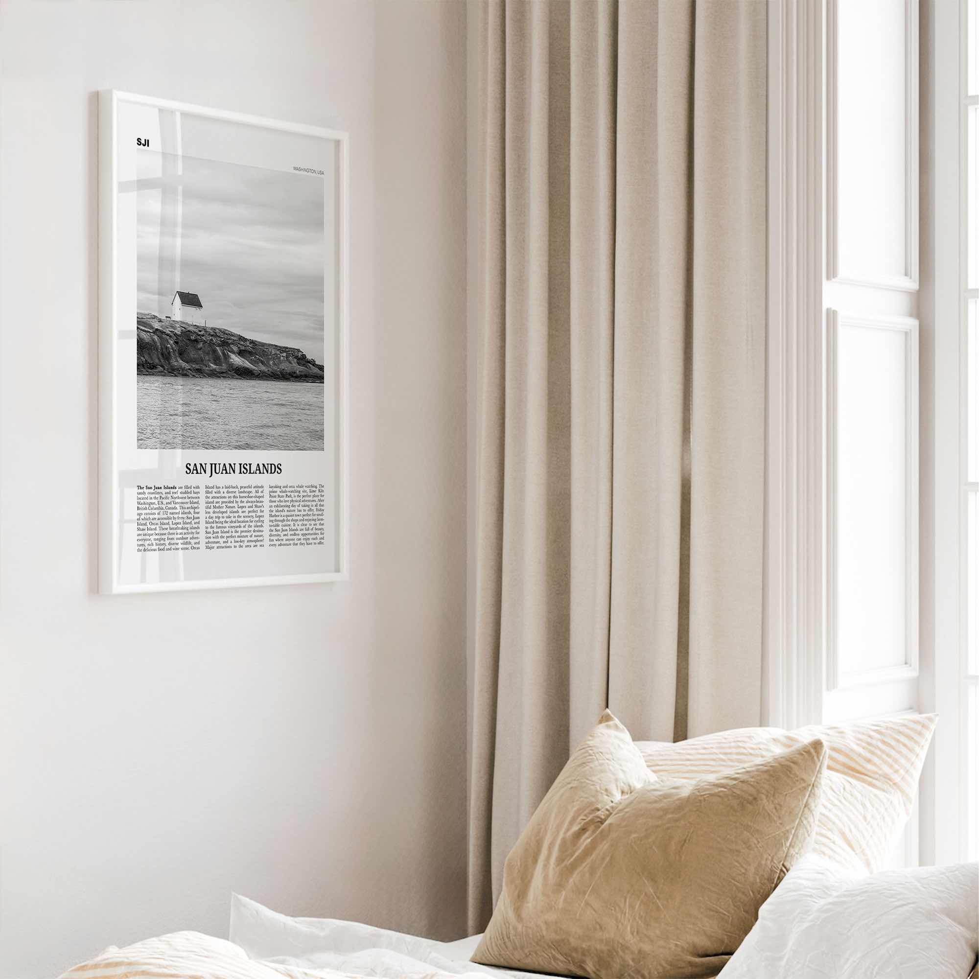 San Juan Islands Print Black and White, San Juan Islands Wall Art, San Juan Islands Poster, San Juan Islands Photo, Washington, USA