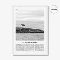 San Juan Islands Print Black and White, San Juan Islands Wall Art, San Juan Islands Poster, San Juan Islands Photo, Washington, USA