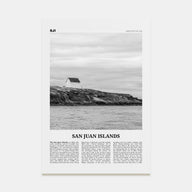 San Juan Islands Travel B&W Poster