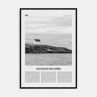 San Juan Islands Travel B&W Poster