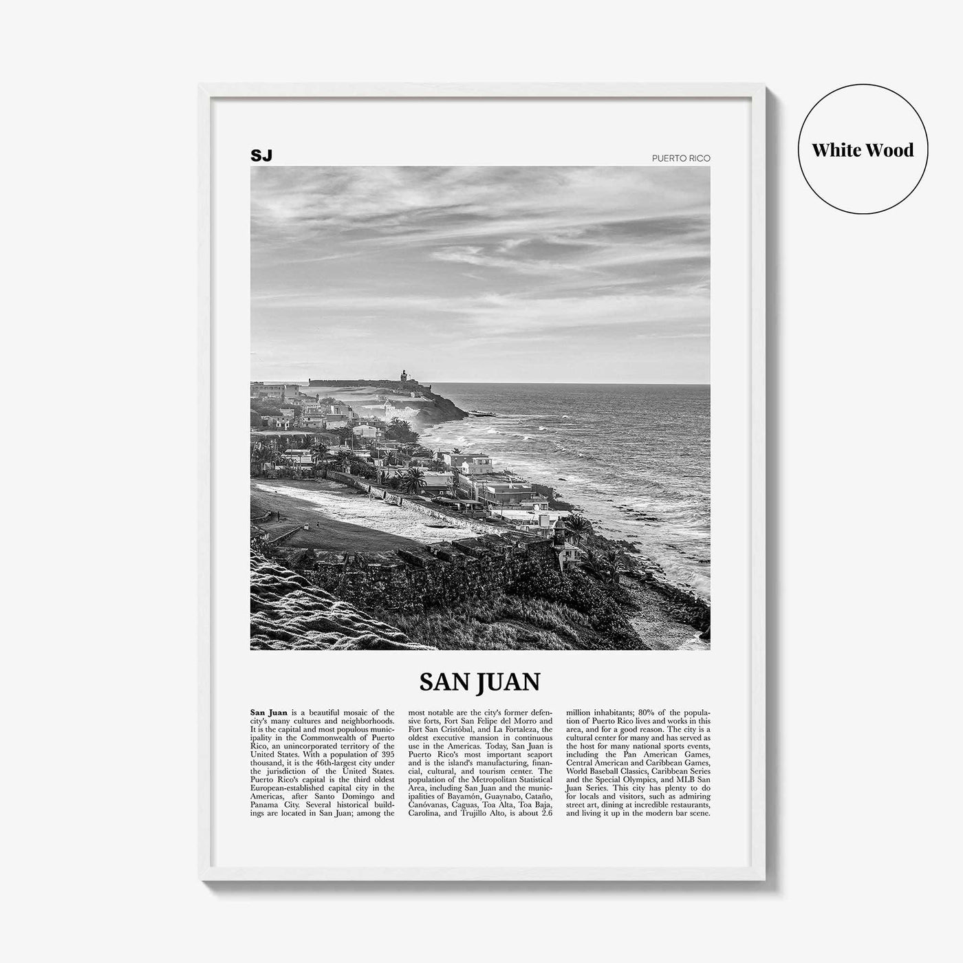 San Juan Print Black and White, San Juan Wall Art, San Juan Poster, San Juan Photo, San Juan Wall Decor, City Print, Puerto Rico, Caribbean