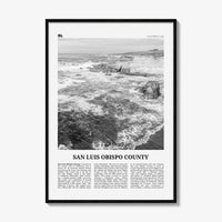 San Luis Obispo County Print Black and White, San Luis Obispo Wall Art, San Luis Obispo Poster, Photo, Wall Décor, San Luis Obispo Map