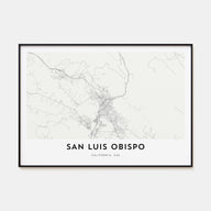 San Luis Obispo Map Landscape Poster