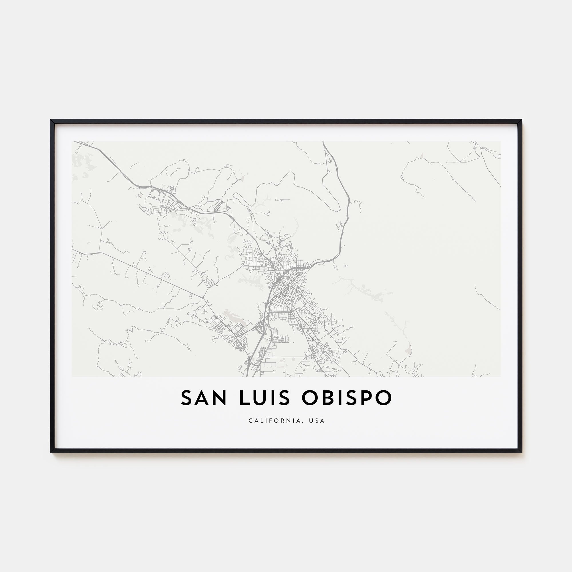 San Luis Obispo Map Landscape Poster