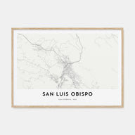 San Luis Obispo Map Landscape Poster