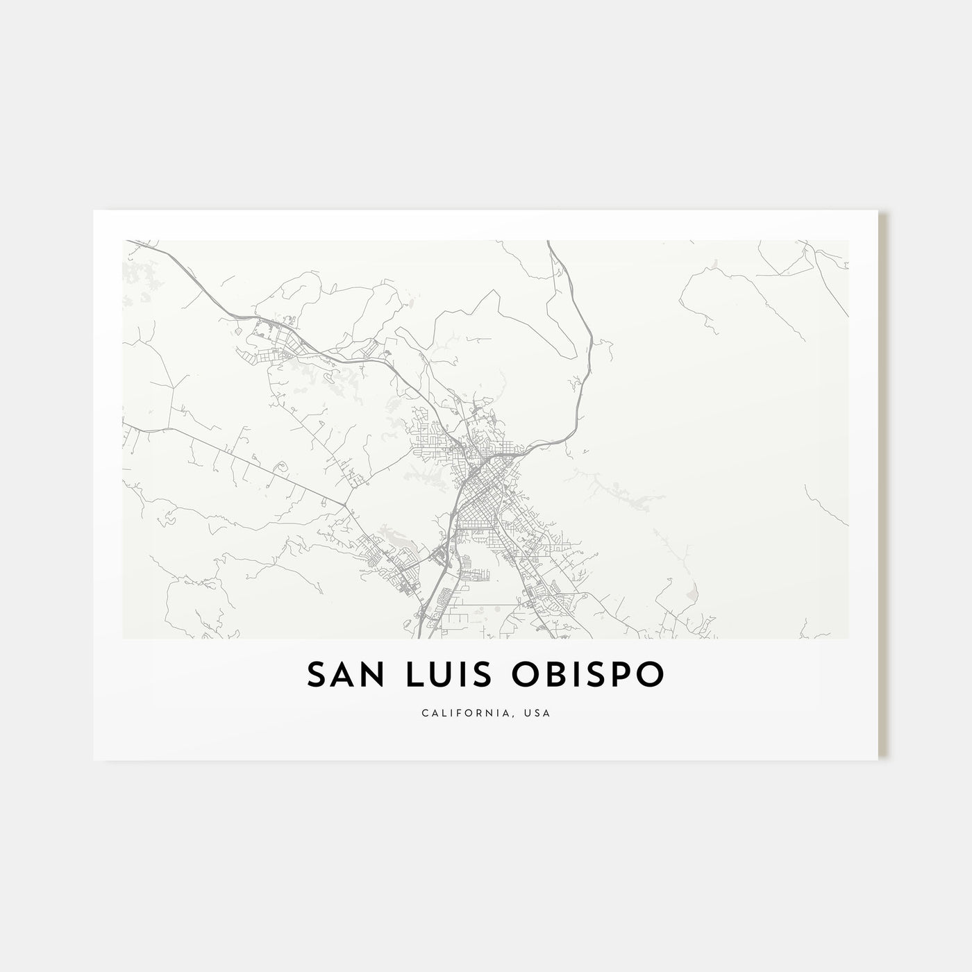 San Luis Obispo Map Landscape Poster
