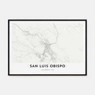 San Luis Obispo Map Landscape Poster
