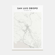 San Luis Obispo Map Portrait Poster