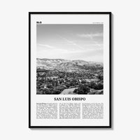 San Luis Obispo Print Black and White, San Luis Obispo Wall Art, San Luis Obispo Poster, San Luis Obispo Photo, California USA United States