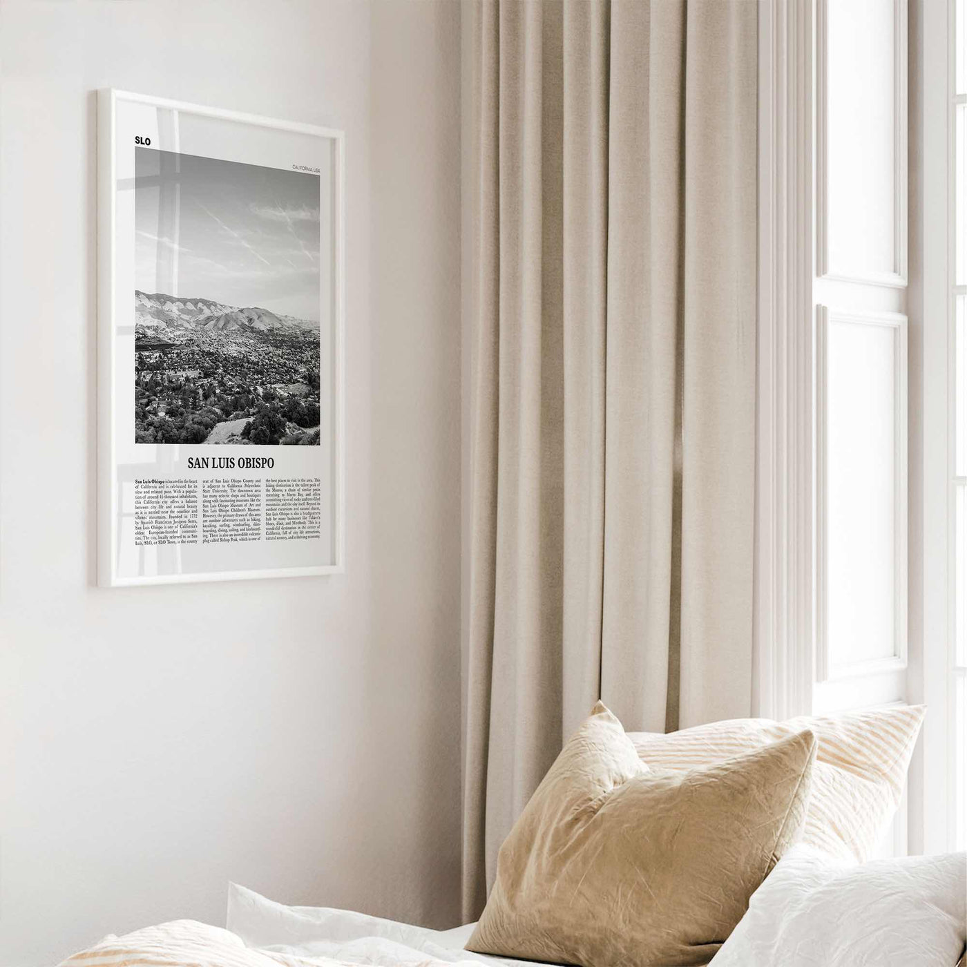 San Luis Obispo Print Black and White, San Luis Obispo Wall Art, San Luis Obispo Poster, San Luis Obispo Photo, California USA United States