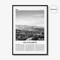 San Luis Obispo Print Black and White, San Luis Obispo Wall Art, San Luis Obispo Poster, San Luis Obispo Photo, California USA United States