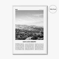 San Luis Obispo Print Black and White, San Luis Obispo Wall Art, San Luis Obispo Poster, San Luis Obispo Photo, California USA United States