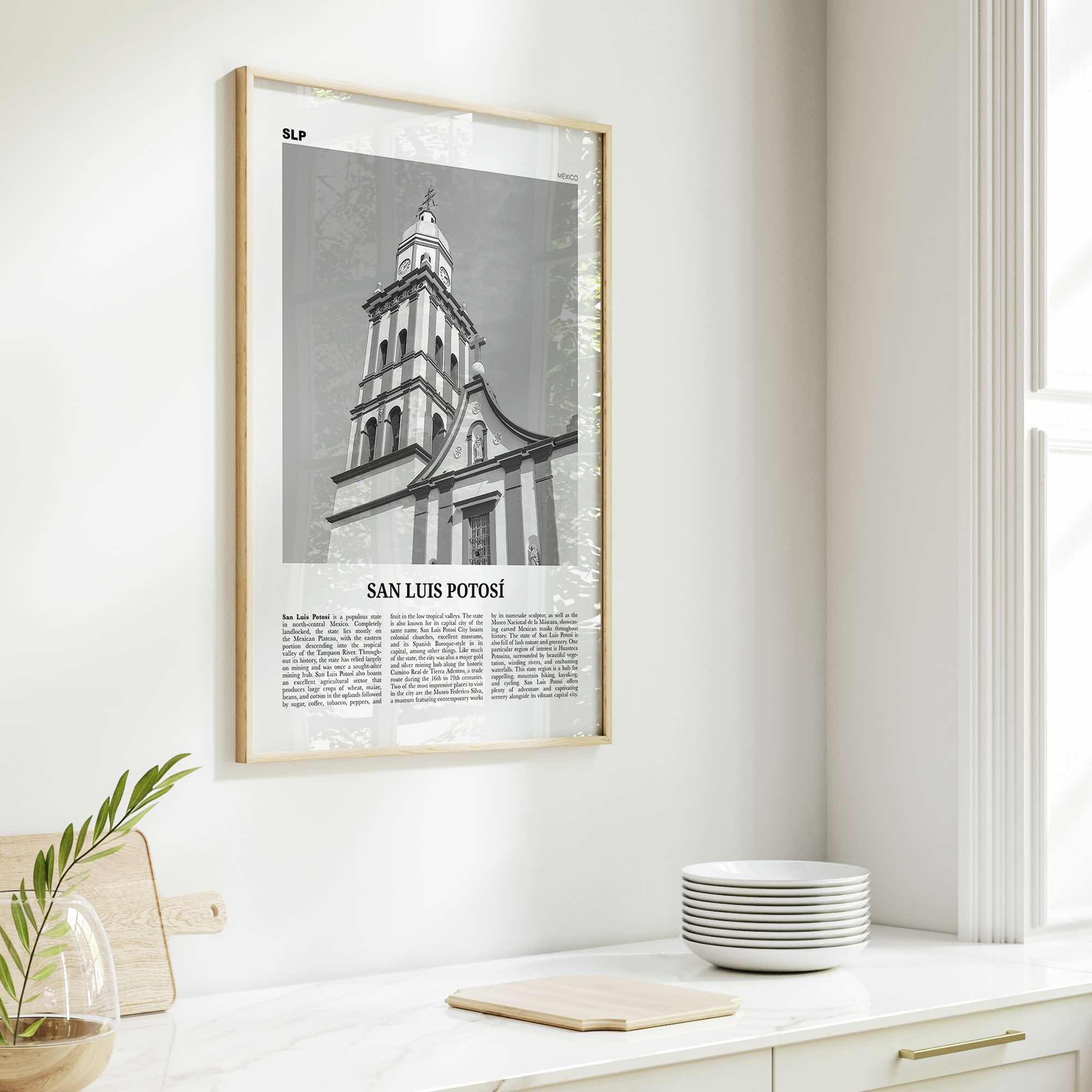 San Luis Potosi Print Black and White, San Luis Potosí Wall Art, San Luis Potosí Poster, San Luis Potosí Photo, San Luis Potosí Wall Décor