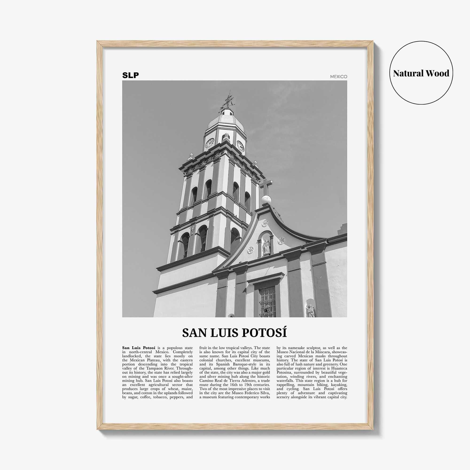 San Luis Potosi Print Black and White, San Luis Potosí Wall Art, San Luis Potosí Poster, San Luis Potosí Photo, San Luis Potosí Wall Décor