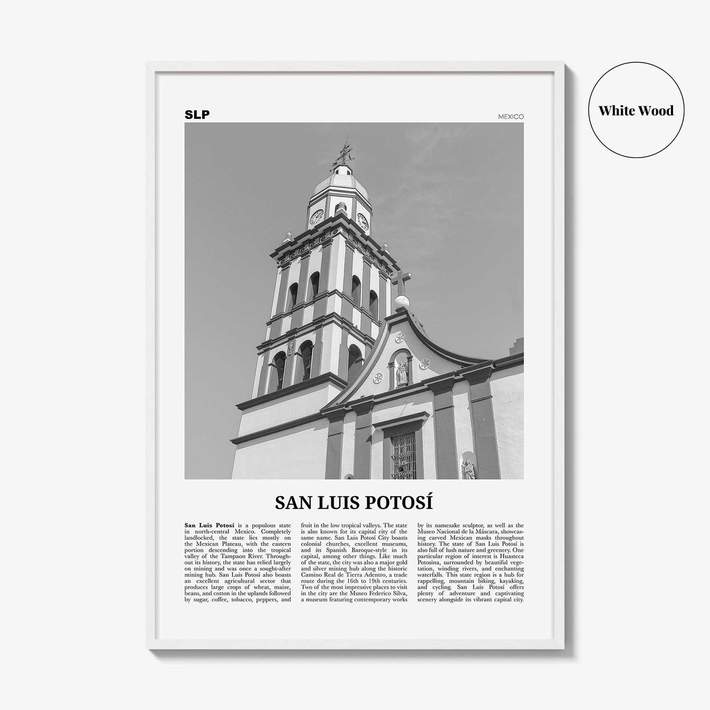 San Luis Potosi Print Black and White, San Luis Potosí Wall Art, San Luis Potosí Poster, San Luis Potosí Photo, San Luis Potosí Wall Décor