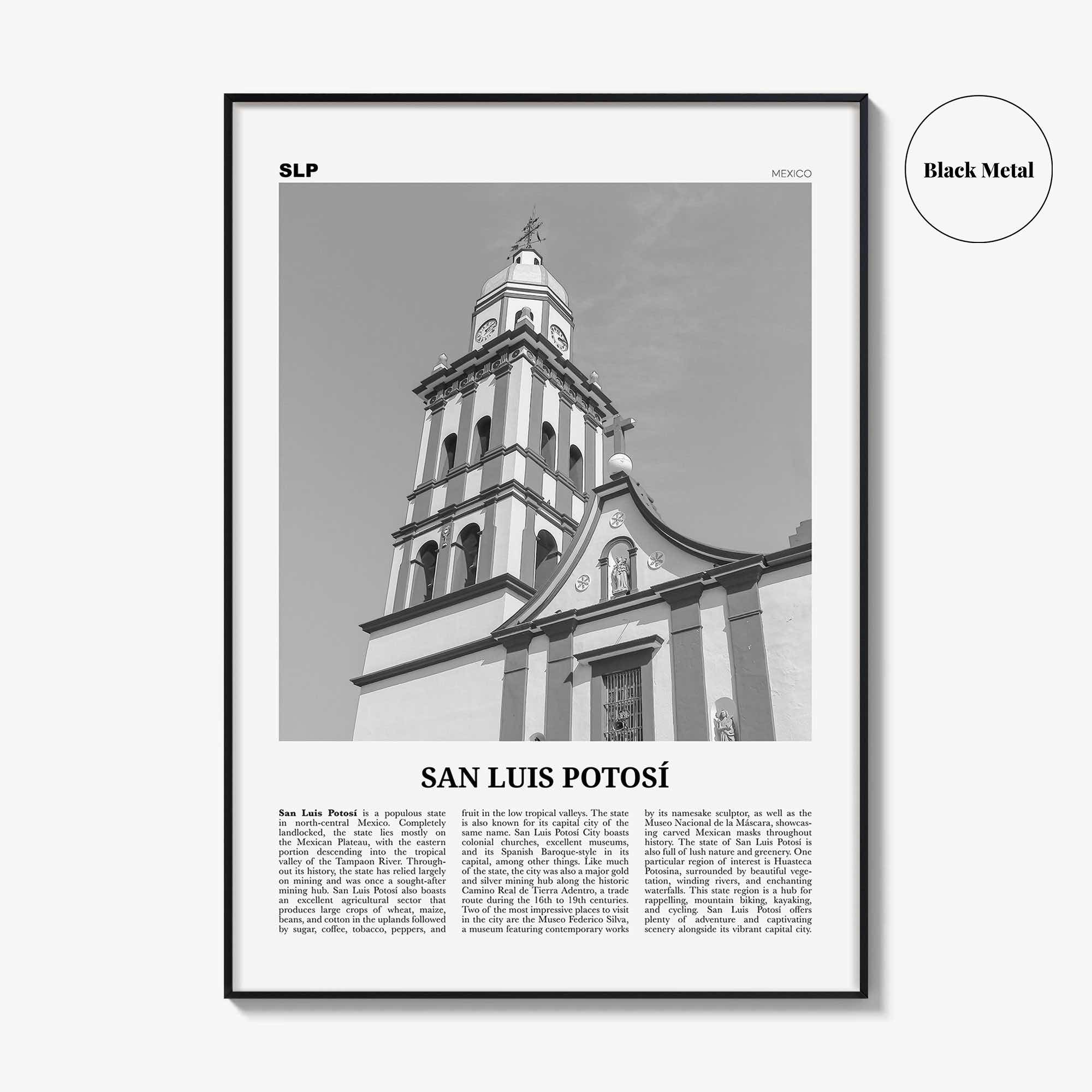 San Luis Potosi Print Black and White, San Luis Potosí Wall Art, San Luis Potosí Poster, San Luis Potosí Photo, San Luis Potosí Wall Décor