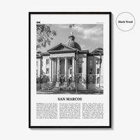 San Marcos Print Black and White No 1, San Marcos Wall Art, San Marcos Poster, San Marcos Photo, San Marcos Wall Décor, San Marcos Map
