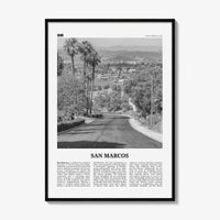 San Marcos Print Black and White No 2, San Marcos Wall Art, San Marcos Poster, San Marcos Photo, San Marcos Wall Décor, San Marcos Map