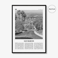 San Marcos Print Black and White No 2, San Marcos Wall Art, San Marcos Poster, San Marcos Photo, San Marcos Wall Décor, San Marcos Map