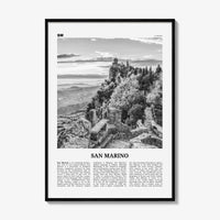 San Marino Print Black and White, San Marino Wall Art, San Marino Poster, San Marino Photo, Repubblica di San Marino, Europe