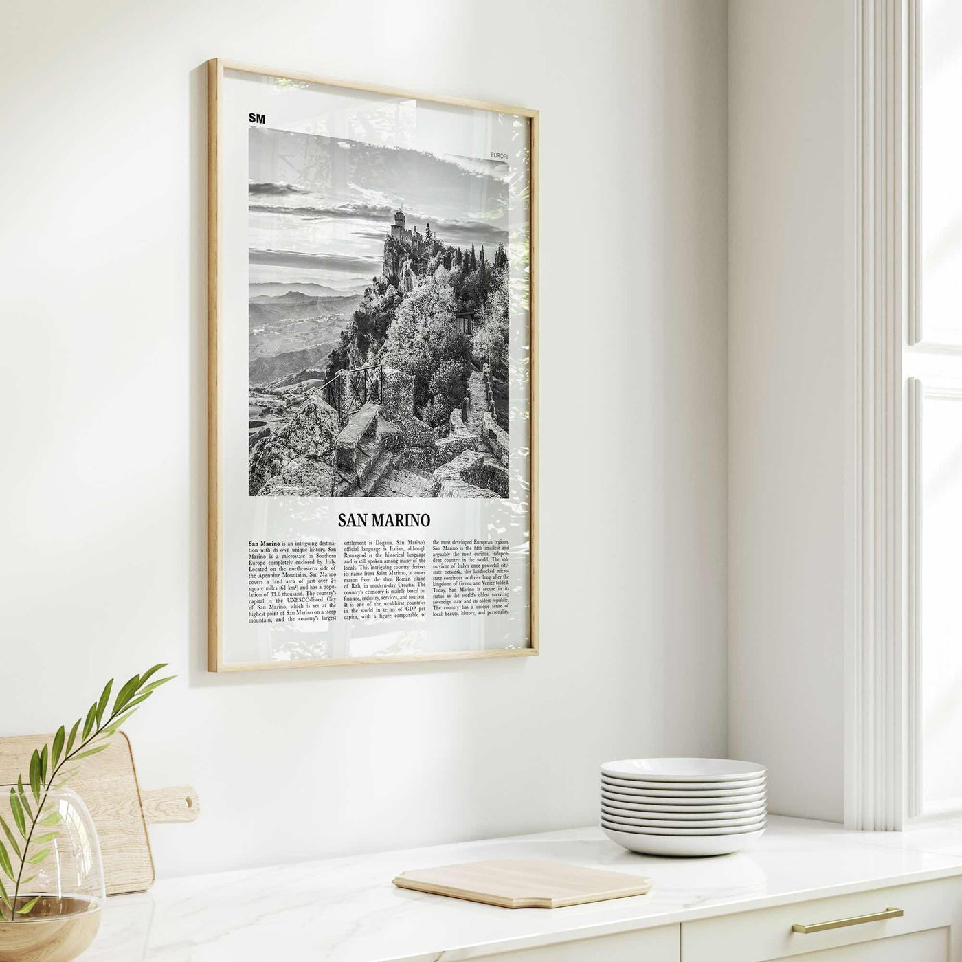 San Marino Print Black and White, San Marino Wall Art, San Marino Poster, San Marino Photo, Repubblica di San Marino, Europe