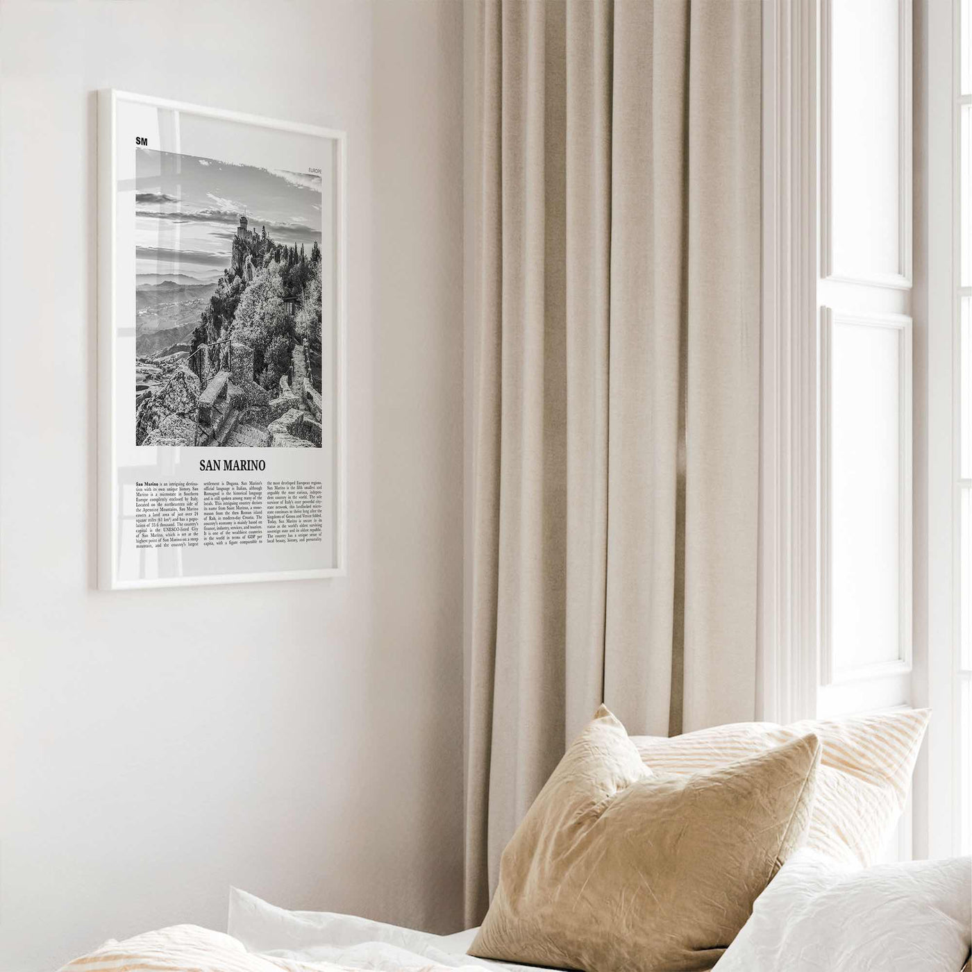 San Marino Print Black and White, San Marino Wall Art, San Marino Poster, San Marino Photo, Repubblica di San Marino, Europe