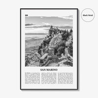 San Marino Print Black and White, San Marino Wall Art, San Marino Poster, San Marino Photo, Repubblica di San Marino, Europe