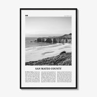 San Mateo County Print Black and White, San Mateo County Wall Art, San Mateo Poster, San Mateo Photo, San Mateo Wall Décor, San Mateo Map