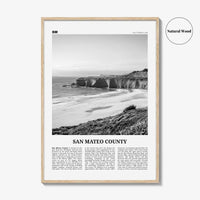 San Mateo County Print Black and White, San Mateo County Wall Art, San Mateo Poster, San Mateo Photo, San Mateo Wall Décor, San Mateo Map