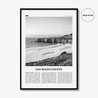 San Mateo County Print Black and White, San Mateo County Wall Art, San Mateo Poster, San Mateo Photo, San Mateo Wall Décor, San Mateo Map