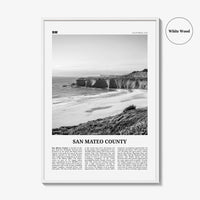 San Mateo County Print Black and White, San Mateo County Wall Art, San Mateo Poster, San Mateo Photo, San Mateo Wall Décor, San Mateo Map