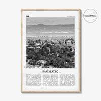 San Mateo Print Black and White, San Mateo Wall Art, San Mateo Poster, San Mateo Photo, San Mateo Wall Décor, California, USA, United States