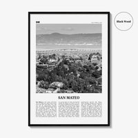 San Mateo Print Black and White, San Mateo Wall Art, San Mateo Poster, San Mateo Photo, San Mateo Wall Décor, California, USA, United States