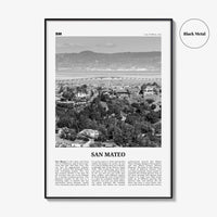 San Mateo Print Black and White, San Mateo Wall Art, San Mateo Poster, San Mateo Photo, San Mateo Wall Décor, California, USA, United States